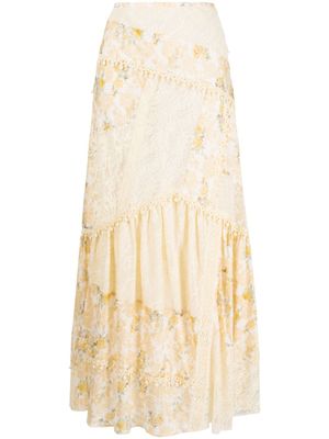 LoveShackFancy Rok met patchwork - Veelkleurig LoveShackFancy Rok met patchwork - Veelkleurig