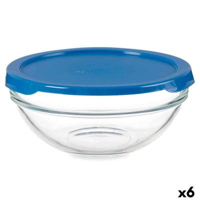Ronde Lunchtrommel met Deksel Pasabahce 1113321-53553 Chefs Blauw 595 ml (6 Stuks)