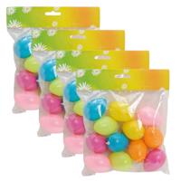 Season Deco Paaseieren hangdecoraties - 48x stuks - Pasen thema - vrolijke kleurenmix - H6 cm