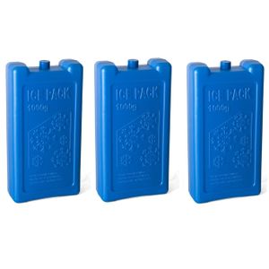 4x stuks koelelementen 1 liter 12 x 22 cm blauw