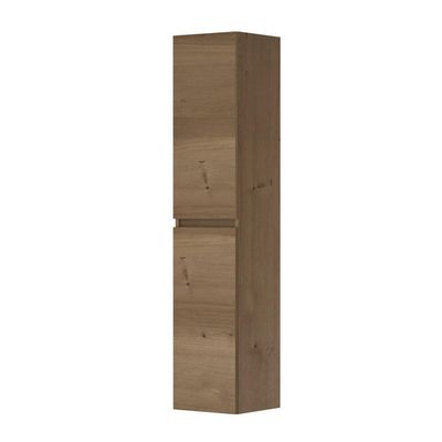 INK Fineer Badkamerkast - 35x37x169cm - 2 deuren - links en rechtsdraaiend - greeploos - MDF Fineer Ash grey 1221651