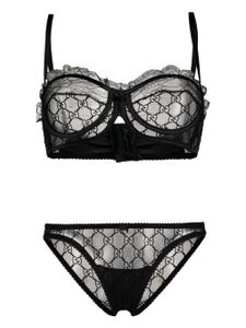 Gucci ensemble de lingerie à broderies GG - Noir