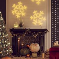 Kerstfiguur sneeuwvlok met 144 warmwitte LED's 59x59 cm