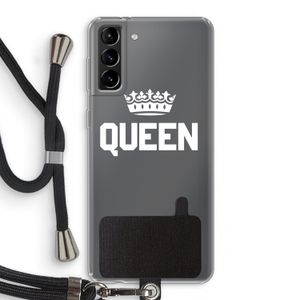 Queen zwart: Samsung Galaxy S21 Plus Transparant Hoesje met koord