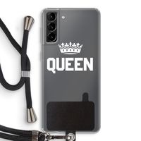 Queen zwart: Samsung Galaxy S21 Plus Transparant Hoesje met koord