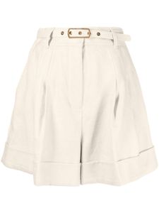 ZIMMERMANN short Matchmaker ceinturé en lin - Blanc