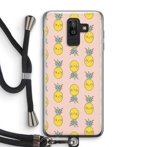 Ananas: Samsung Galaxy J8 (2018) Transparant Hoesje met koord
