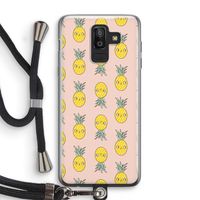Ananas: Samsung Galaxy J8 (2018) Transparant Hoesje met koord