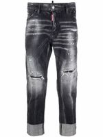 DSQUARED2 jean à fini usé - Noir