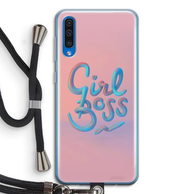 Girl boss: Samsung Galaxy A50 Transparant Hoesje met koord