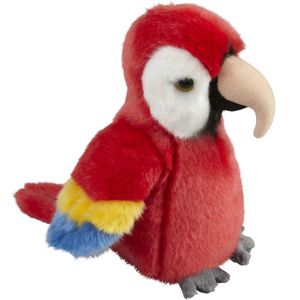 Pluche knuffel dieren rode macaw papegaai vogel van 19 cm   -