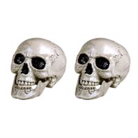 2x stuks horror decoratie schedel/doodskop met beweegbare kaak 20 x 15 cm