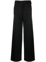 MM6 Maison Margiela pantalon évasé à bande logo - Noir