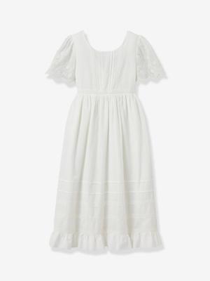 Lange jurk voor meisjes wit