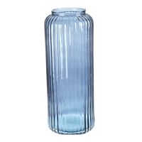 Excellent Houseware glazen vaas / bloemen vazen - blauw - 15 x 37 cm