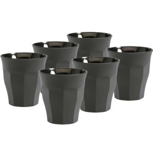 Set van 6x stuks koffie/espresso glazen grijs 90 ml Picardie