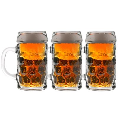 Grote Bierpullen/Bierglazen van 1 liter - 3x - Oktoberfest glazen