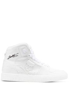 Philipp Plein baskets montantes Super Street Skull Bones - Blanc