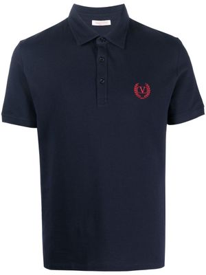Valentino Garavani polo en coton à logo brodé - Bleu