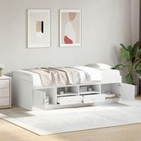 Slaapbank met lades zonder matras 75x190 cm wit