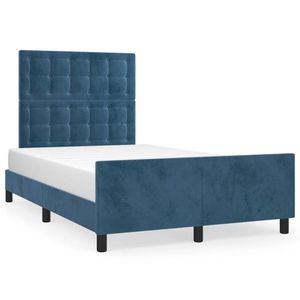 vidaXL Bedframe met hoofdeinde fluweel donkerblauw 120x200 cm