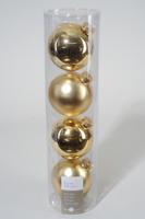 4 kerstballen licht goud glans-mat 100 mm - Ksd