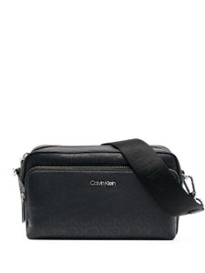 Calvin Klein sac porté épaule à plaque logo - Noir