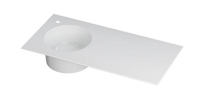 Wastafel UFO porselein rond links met 1 kraangat links 100 cm x 48 cm x 18 cm Glans wit 0300931