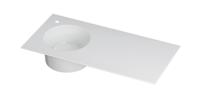 Wastafel UFO porselein rond links met 1 kraangat links 100 cm x 48 cm x 18 cm Glans wit 0300931