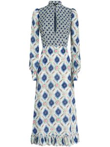 ETRO robe mi-longue Sablé à imprimé géométrique - Blanc