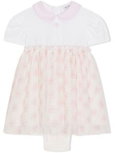 Dolce & Gabbana Kids robe en tulle à logo DG - Blanc