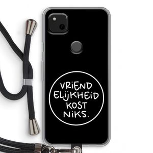 Vriendelijkheid: Pixel 4a Transparant Hoesje met koord