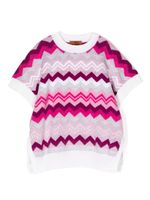 Missoni Kids haut en maille à motif zigzag - Rose