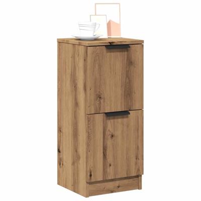 Dressoirs 2 st 30x30x70 cm bewerkt hout artisanaal eikenkleur