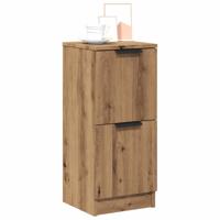 Dressoirs 2 st 30x30x70 cm bewerkt hout artisanaal eikenkleur