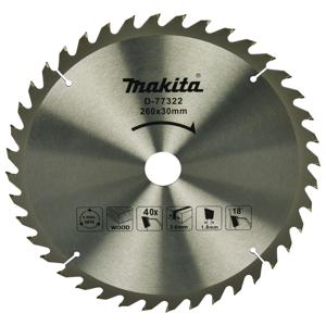Makita Afkortzaagblad voor Hout | Standaard | Ø 260mm Asgat 30mm 40T - D-77322