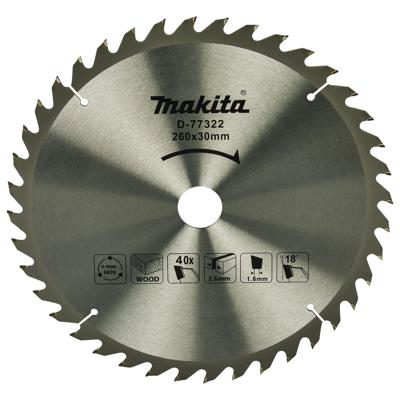 Makita Afkortzaagblad voor Hout | Standaard | Ø 260mm Asgat 30mm 40T - D-77322