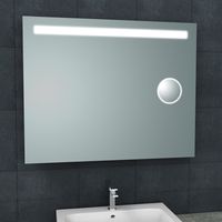 Badkamerspiegel BWS Mire Rechthoek Inclusief LED Verlichting + Scheerspiegel 100 cm - thumbnail