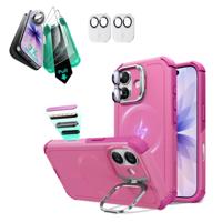 iPhone 17 Bundle Cyber Tough Magnetic Case (Camera Control, Stash Stand) and Armorite Screen Protector - Rosy Pink iPhone 17 Bundle Cyber Tough Magnetic Case (Camera Control, Stash Stand) and Armorite Screen Protector - Rosy Pink