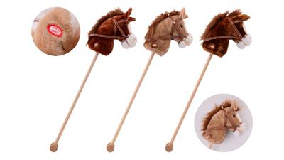 Stokpaard met geluid 3 kleuren assorti