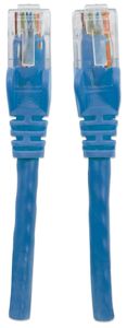 Intellinet 350785 RJ45 Netwerkkabel, patchkabel CAT 6A S/FTP 7.50 m Blauw Folie afscherming, Afscherming gevlochten, Halogeenvrij 1 stuk(s)