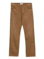 Moschino Kids pantalon en velours côtelé à logo brodé - Marron - thumbnail