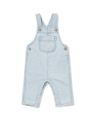HEMA Babytuinbroek Strepen Denim (denim)