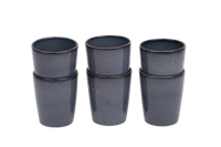 Koffiekopjes set van 6 - 250 ml - 6 persoons - Amadora - blauw met aqua look - Portugees stoneware