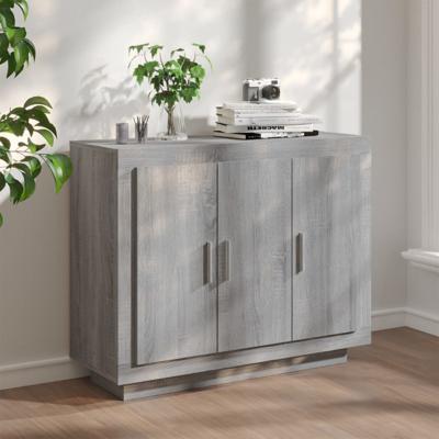 Dressoir 92x35x75 cm bewerkt hout grijs sonoma eikenkleurig