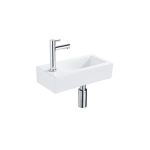 Fortifura Fuente fonteinset - 36x18.5x9cm - 1 kraangat - solid surface - fonteinkraan chroom - mat wit SW696234/SW696209/SW696219/SW705498