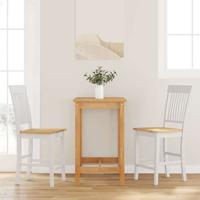 Barkrukken 2 stuks Wit Massief Hout Rubber