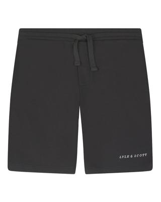 Script Embroidered Sweat Short Gunmetal