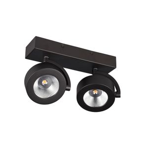 BC0032 LED-opbouwspot 2x10W 2700K Dimbaar Zwart