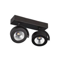 BC0032 LED-opbouwspot 2x10W 2700K Dimbaar Zwart
